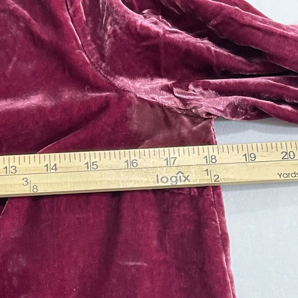 ModCloth Dress Small Burgundy‎ Velvet Bell Sleeve Witchy Gothic Holiday Party